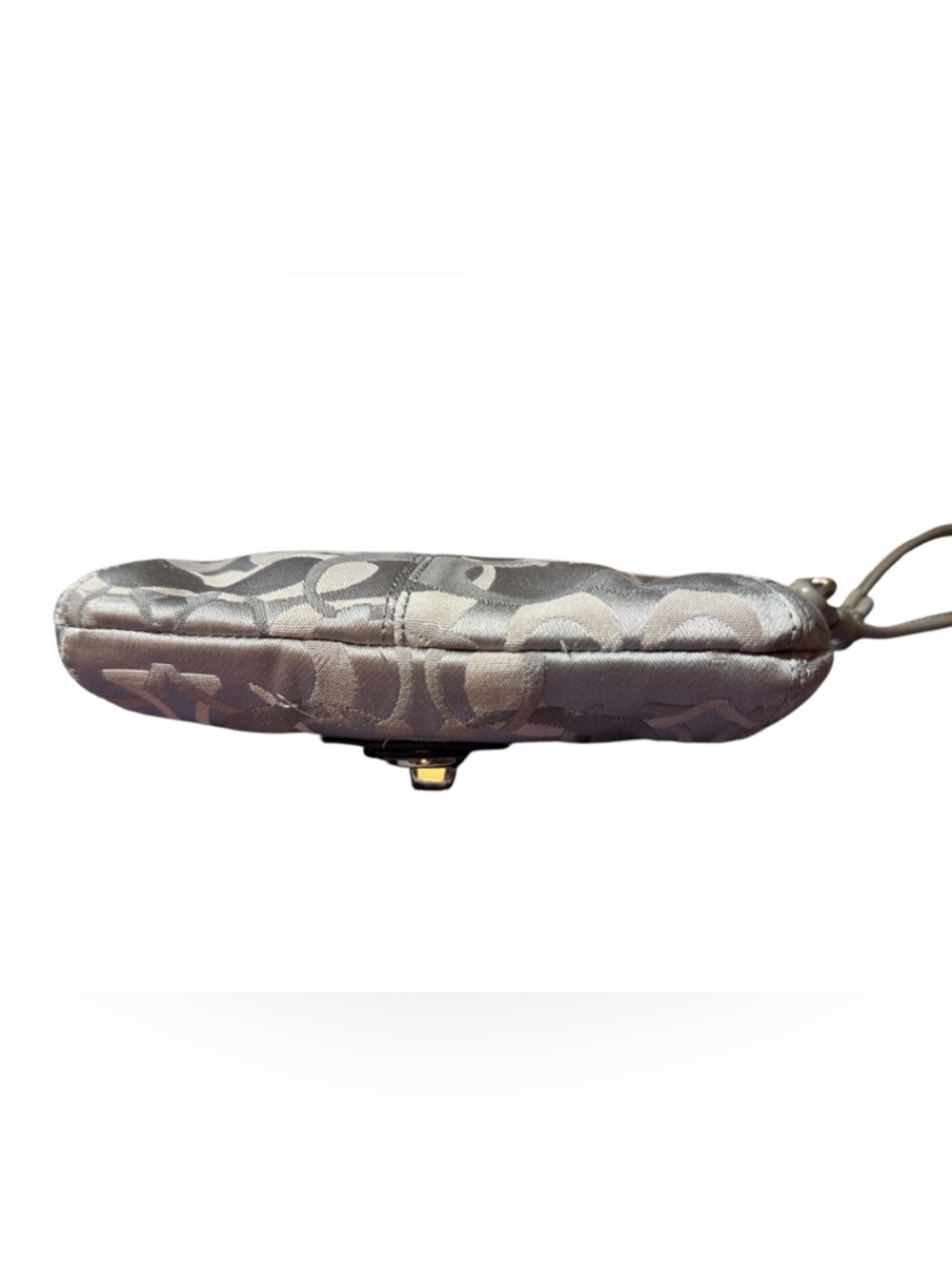 Coach Legacy Signature Optic Turnlock Flap Wristlet, Gray/Silver/Lavender - Picture 3 of 11